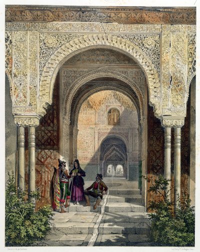 Der Raum der zwei Schwestern in der Alhambra, Granada, 1853 von Leon Auguste Asselineau